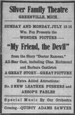Silver Theatre - July 11 1923 Ad